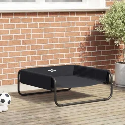 vidaXL Cama para perro Manual 75 x 75 x 30 cm Acero Negro Hot