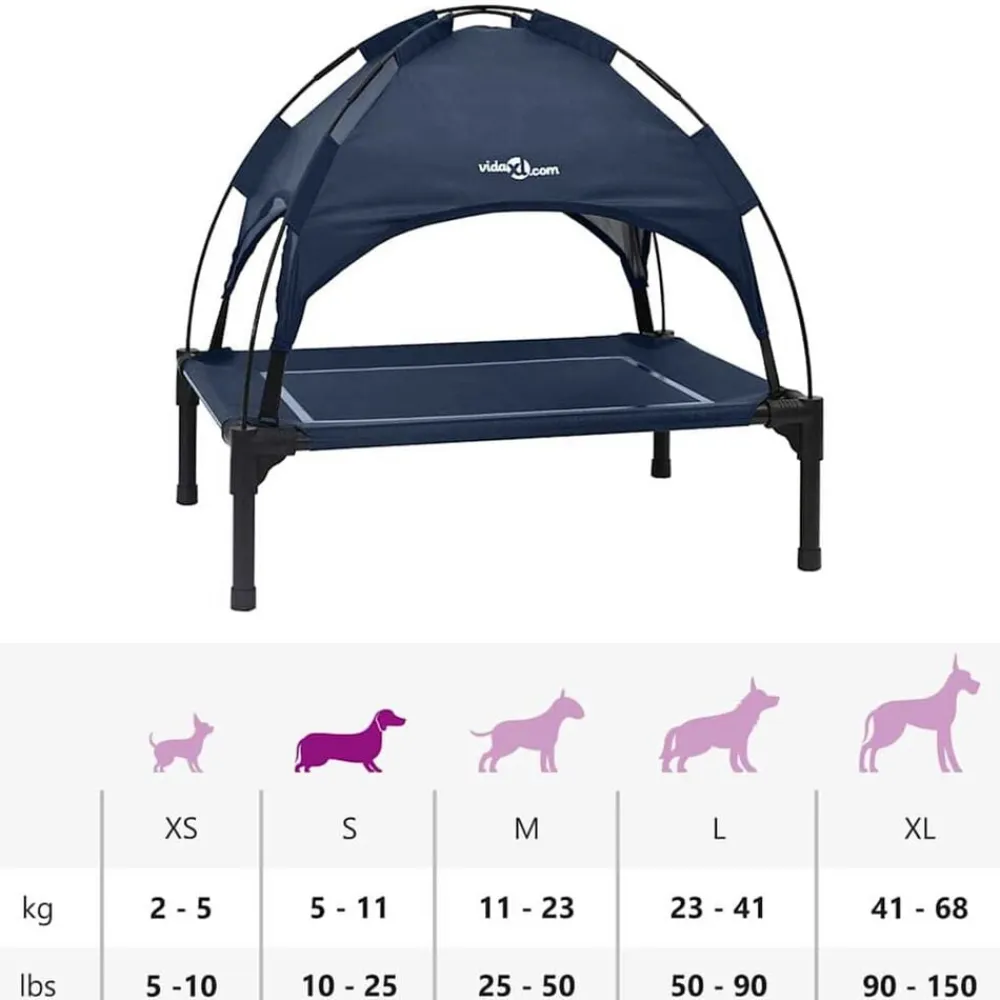 vidaXL Productos Para Mascotas-Cama para perro Manual 63 x 49,5 x 60 cm Acero