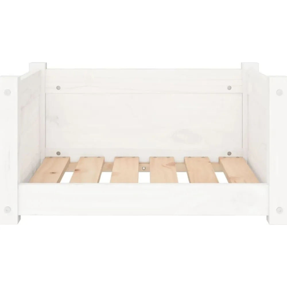 vidaXL Productos Para Mascotas-Cama para perros blanca 55,5x45,5x28 cm madera maciza de pino