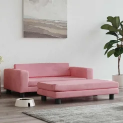 vidaXL Cama para perros con extensión terciopelo 100x50x30 cm Rosa Best