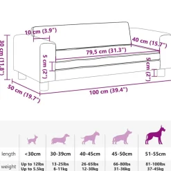 vidaXL Cama para perros con extensión terciopelo 100x50x30 cm Rosa Best