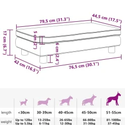 vidaXL Cama para perros con extensión terciopelo 100x50x30 cm Rosa Best