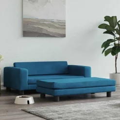 vidaXL Cama para perros con extensión terciopelo 100x50x30 cm Azul Best