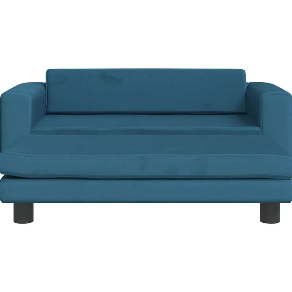 vidaXL Cama para perros con extensión terciopelo 100x50x30 cm Azul Best