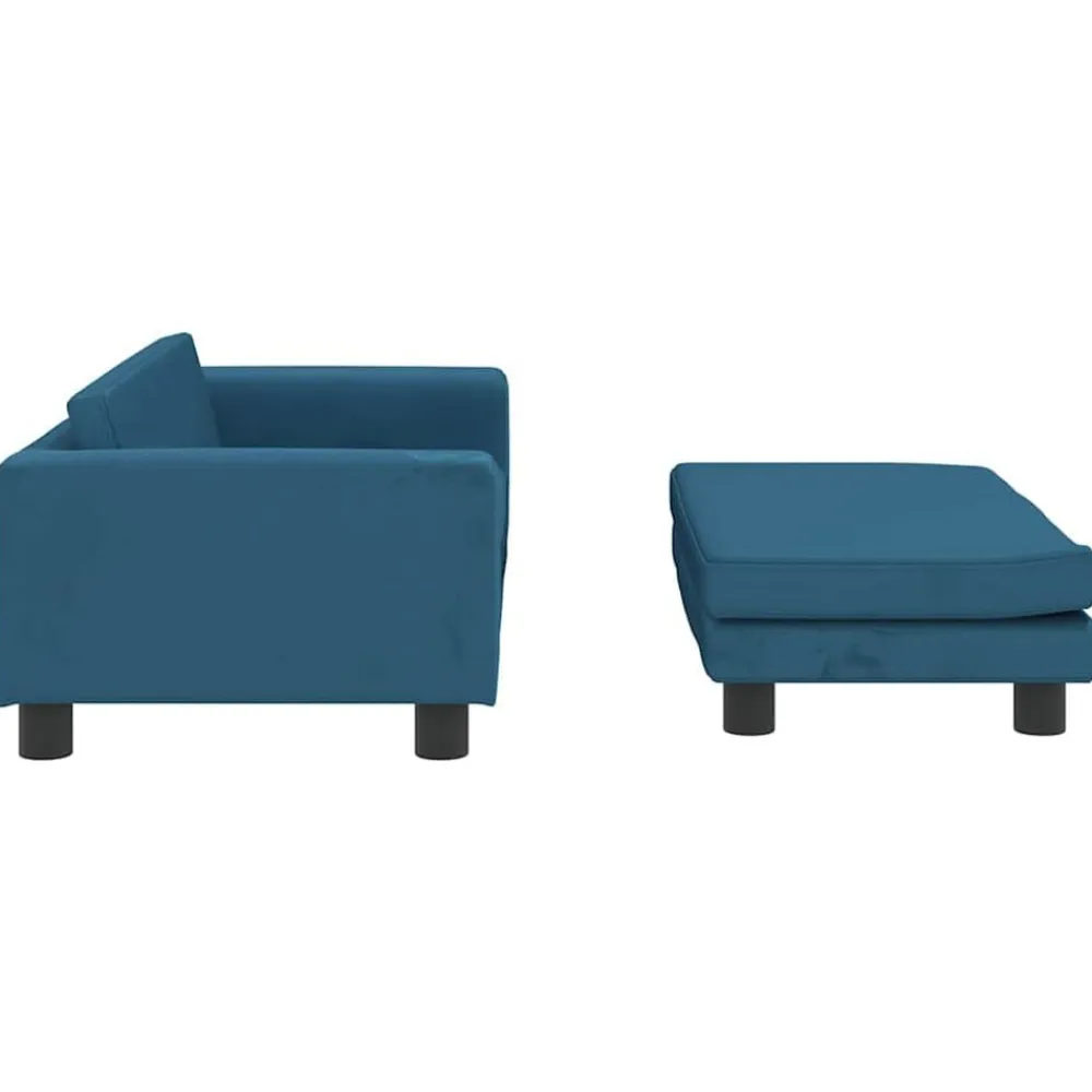 vidaXL Cama para perros con extensión terciopelo 100x50x30 cm Azul Best