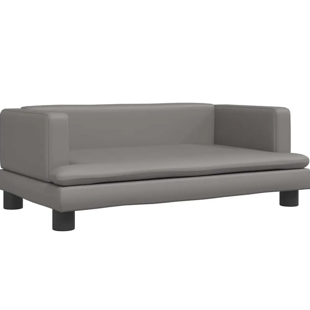 vidaXL Cama para perros de cuero sintético 80x45x30 cm Gris Hot