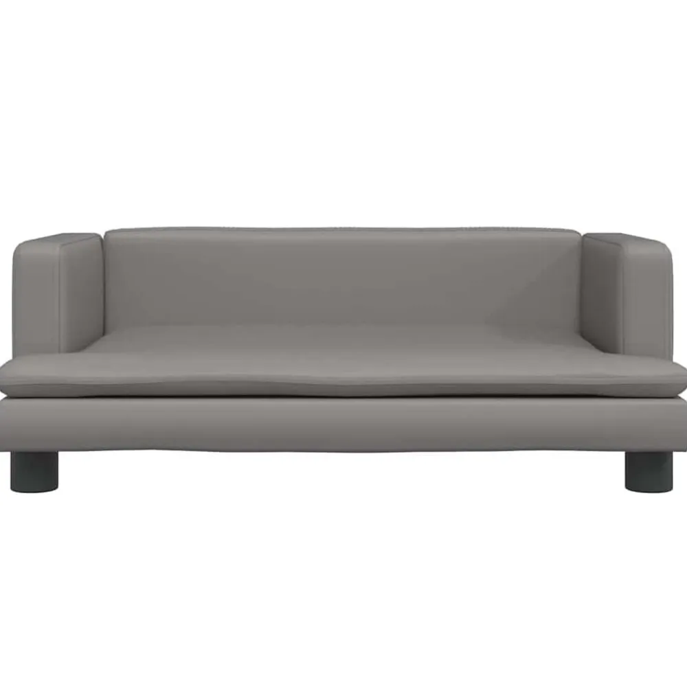 vidaXL Cama para perros de cuero sintético 80x45x30 cm Gris Hot