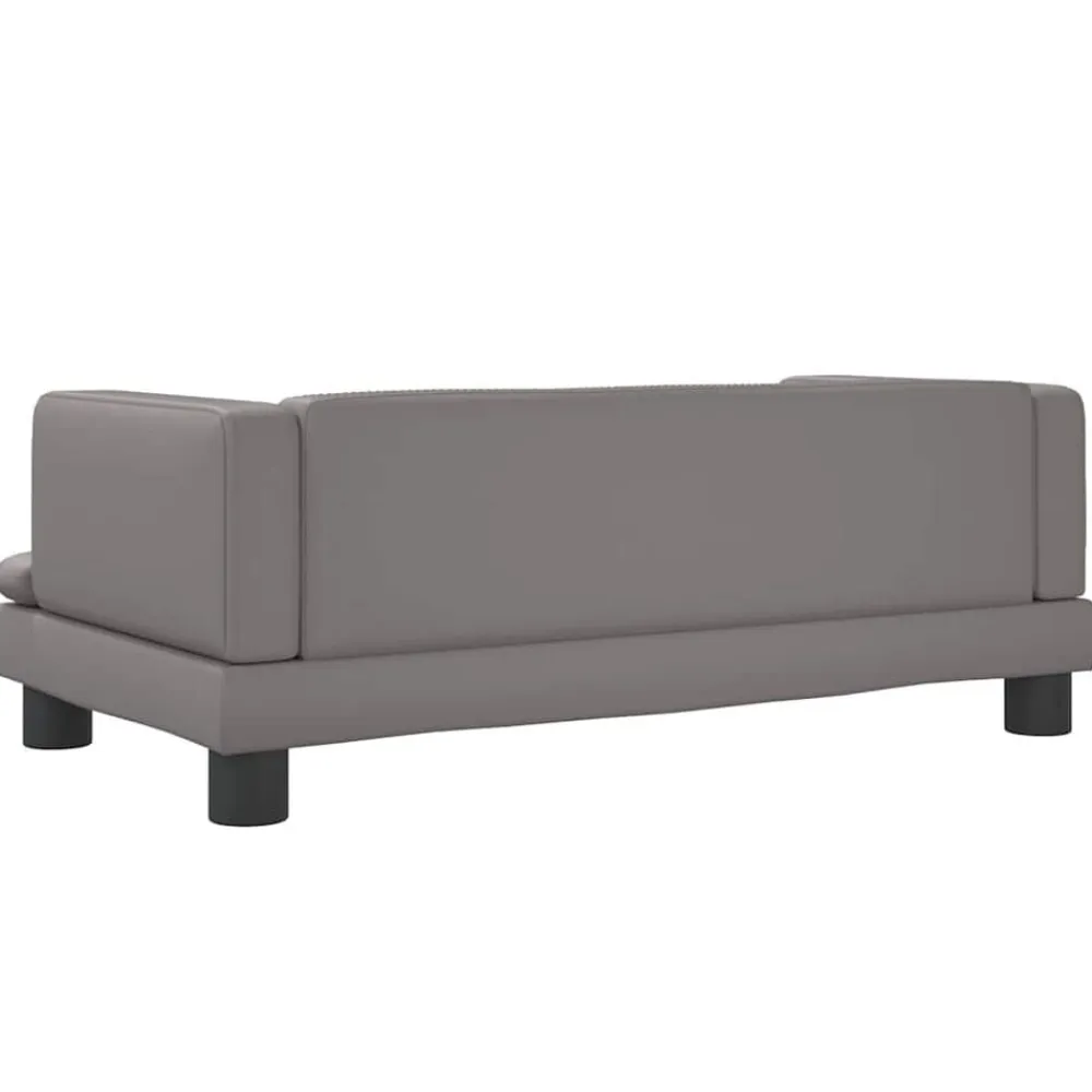 vidaXL Cama para perros de cuero sintético 80x45x30 cm Gris Hot
