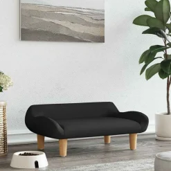 vidaXL Cama para perros de tela negra 70x40x24 cm Negro