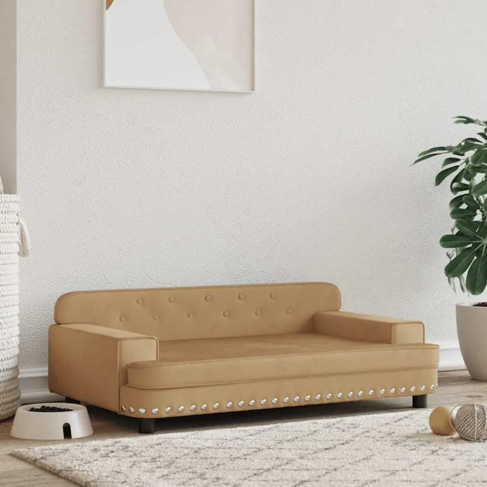 vidaXL Cama para perros de terciopelo marrón 90x53x30 cm Marrón Sale