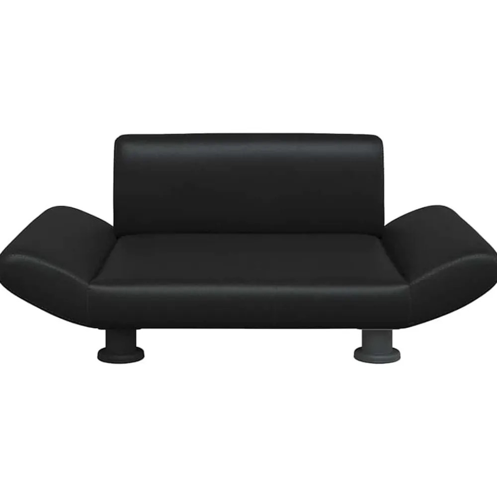 vidaXL Productos Para Mascotas-Cama para perros de cuero sintético negra 70x45x28 cm
