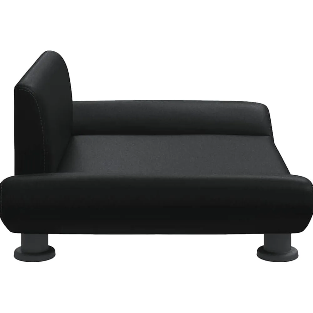 vidaXL Productos Para Mascotas-Cama para perros de cuero sintético negra 70x45x28 cm