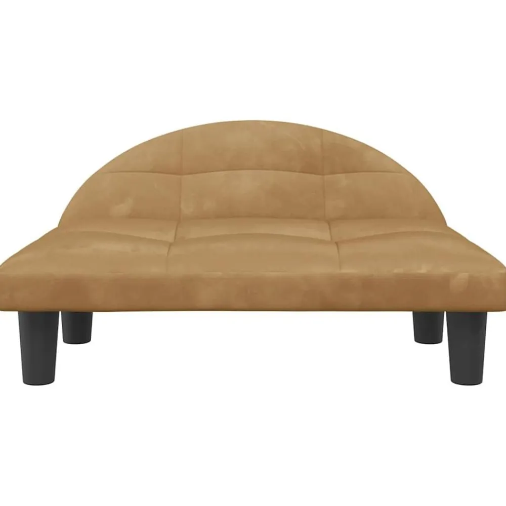 vidaXL Productos Para Mascotas-Cama para perros de terciopelo marrón 70x52x30 cm