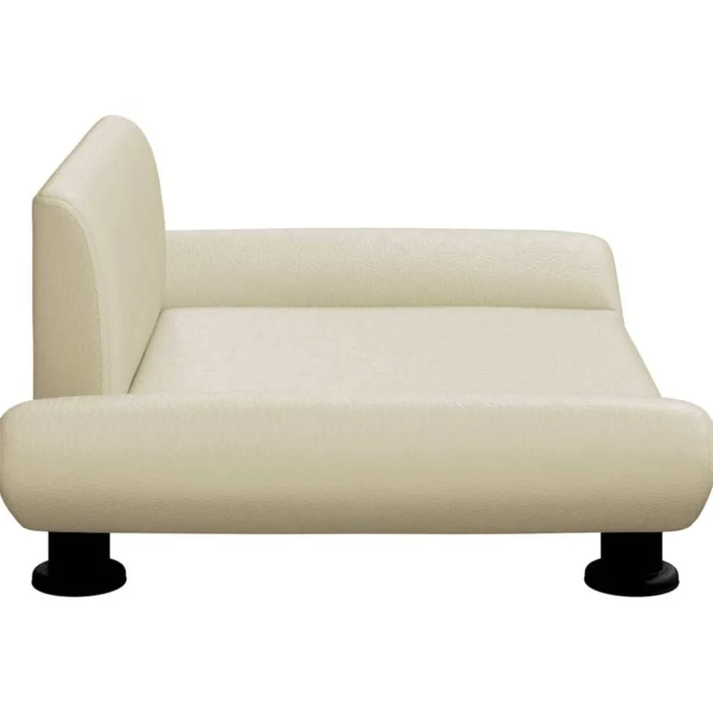 vidaXL Cama para perros de cuero sintético 70x45x28 cm Crema New