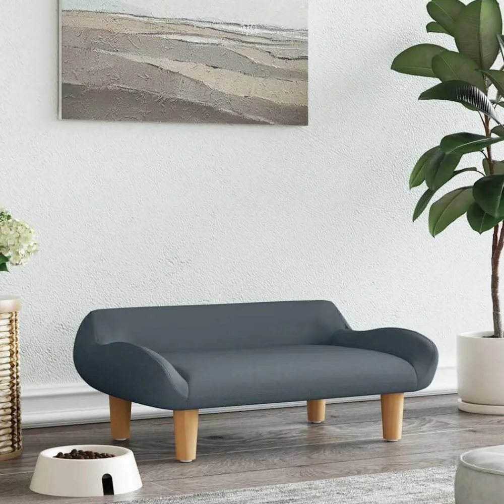 vidaXL Cama para perros de tela 70x40x24 cm Gris oscuro Outlet