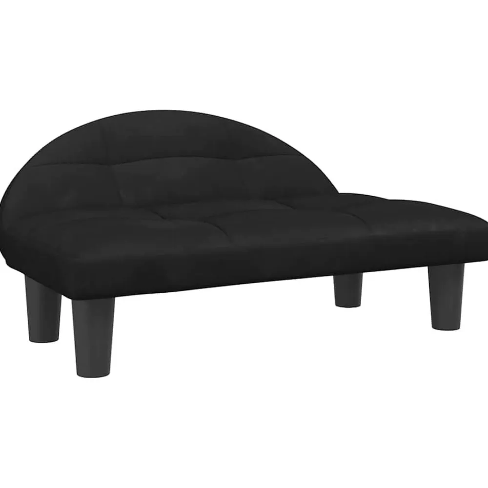 vidaXL Productos Para Mascotas-Cama para perros de terciopelo negra 70x52x30 cm
