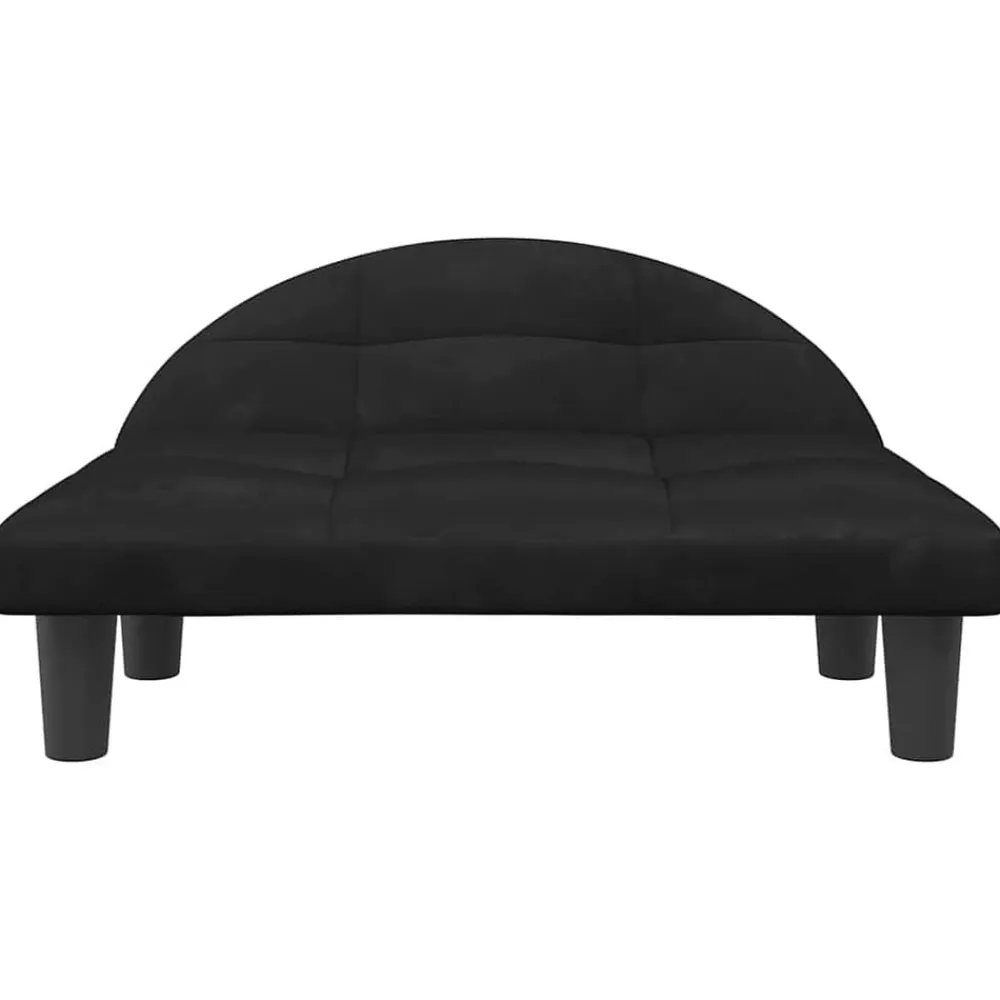 vidaXL Productos Para Mascotas-Cama para perros de terciopelo negra 70x52x30 cm