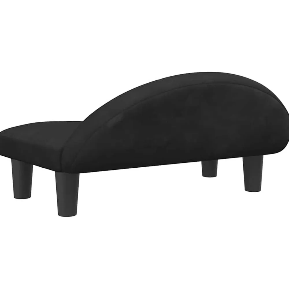 vidaXL Productos Para Mascotas-Cama para perros de terciopelo negra 70x52x30 cm
