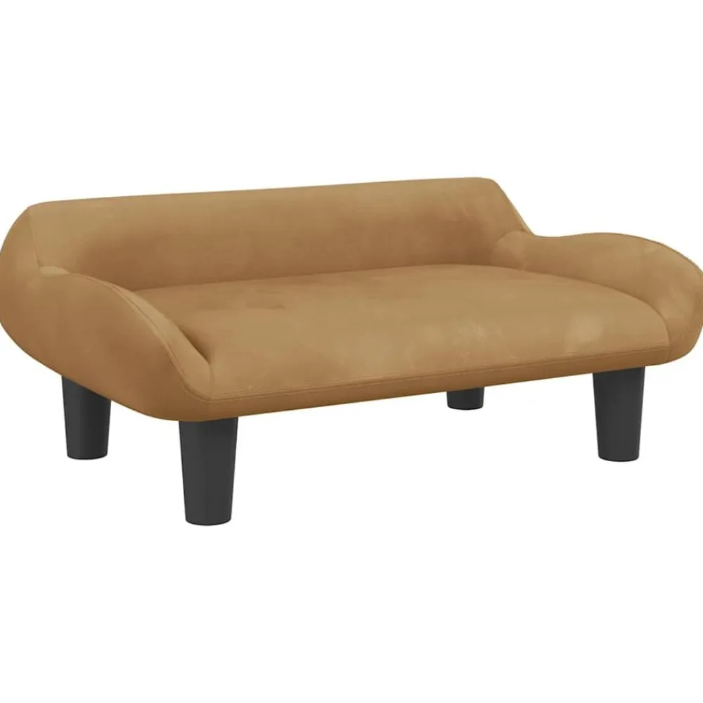 vidaXL Productos Para Mascotas-Cama para perros de terciopelo marrón 70x40x24 cm