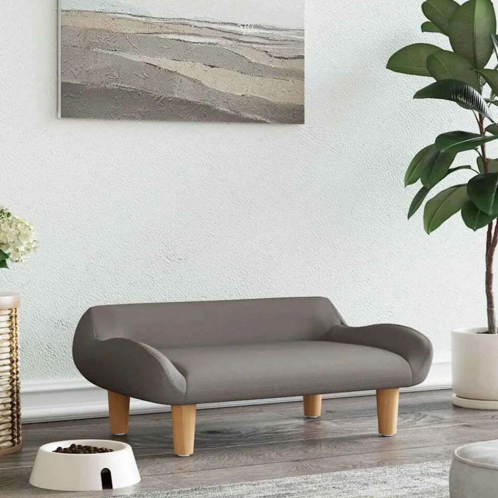 vidaXL Cama para perros de tela gris taupe 70x40x24 cm Taupé