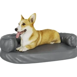 vidaXL Cama para perros de espuma cuero sintético 75x53 cm Gris Discount