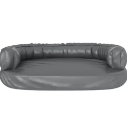 vidaXL Cama para perros de espuma cuero sintético 75x53 cm Gris Discount