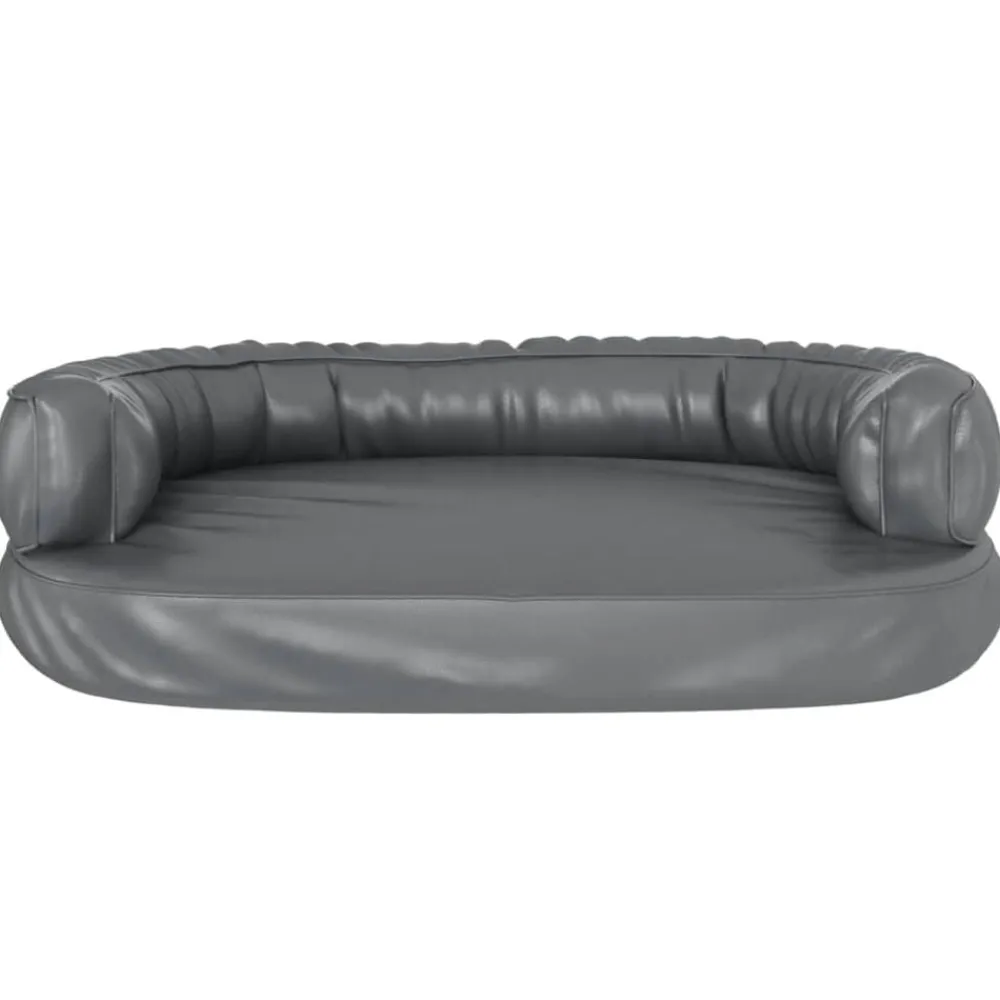 vidaXL Cama para perros de espuma cuero sintético 75x53 cm Gris Discount