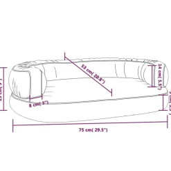 vidaXL Cama para perros de espuma cuero sintético 75x53 cm Gris Discount