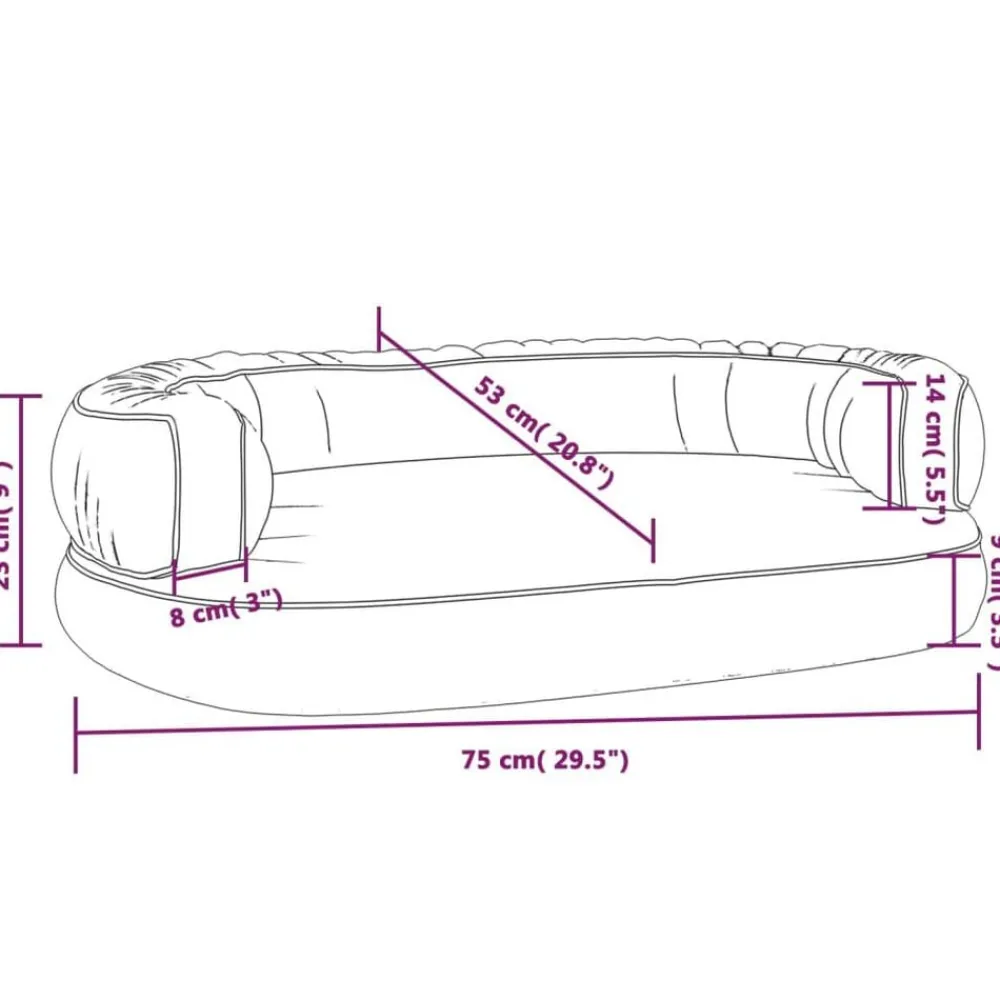 vidaXL Cama para perros de espuma cuero sintético 75x53 cm Gris Discount