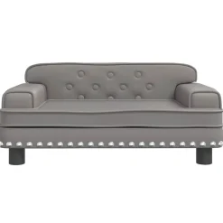 vidaXL Cama para perros de cuero sintético 70x45x30 cm Gris Discount
