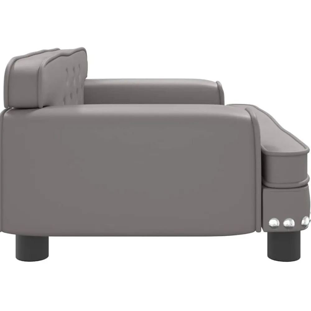 vidaXL Cama para perros de cuero sintético 70x45x30 cm Gris Discount
