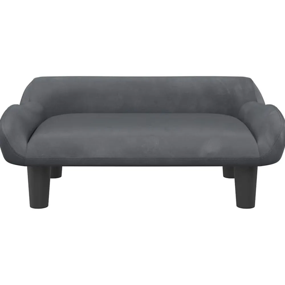 vidaXL Cama para perros de terciopelo 70x40x24 cm Gris oscuro Best