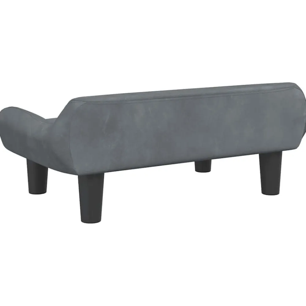 vidaXL Cama para perros de terciopelo 70x40x24 cm Gris oscuro Best