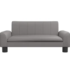 vidaXL Cama para perros de cuero sintético 70x45x30 cm Gris New