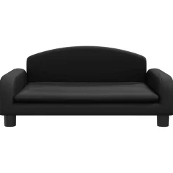 vidaXL Productos Para Mascotas-Cama para perros de cuero sintético negra 70x45x30 cm