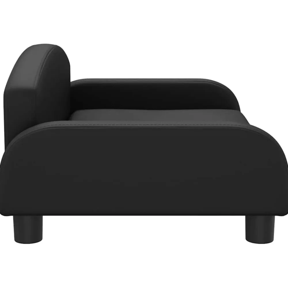vidaXL Productos Para Mascotas-Cama para perros de cuero sintético negra 70x45x30 cm