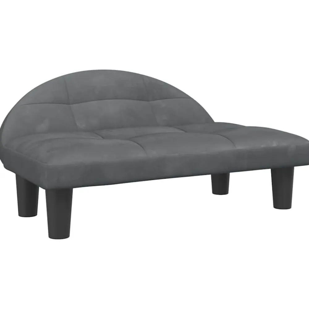vidaXL Cama para perros de terciopelo 70x52x30 cm Gris oscuro Best