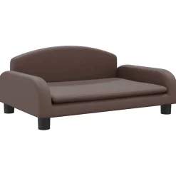vidaXL Cama para perros de cuero sintético marrón 70x45x30 cm Marr&oacute;n