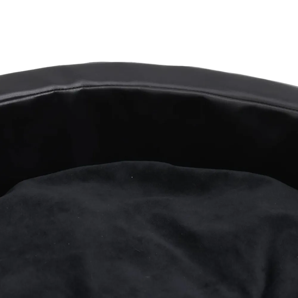 vidaXL Cama para perros felpa y cuero sintético negra 69x59x19 cm Negro Outlet