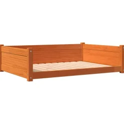vidaXL Productos Para Mascotas-Cama para perros madera de pino marrón cera 105,5x75,5x28 cm