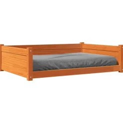 vidaXL Productos Para Mascotas-Cama para perros madera de pino marrón cera 105,5x75,5x28 cm