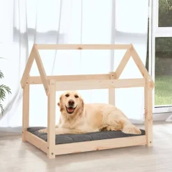 vidaXL Cama para perros madera maciza de pino 81x60x70 cm Natural Online