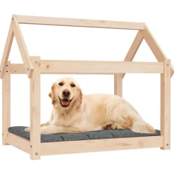 vidaXL Cama para perros madera maciza de pino 81x60x70 cm Natural Online