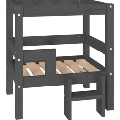vidaXL Cama para perros madera maciza de pino 55,5x53,5x60 cm Gris