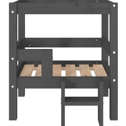 vidaXL Cama para perros madera maciza de pino 55,5x53,5x60 cm Gris