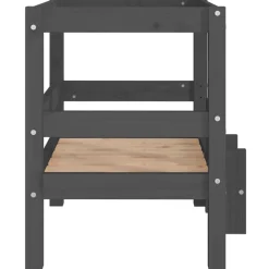 vidaXL Cama para perros madera maciza de pino 55,5x53,5x60 cm Gris
