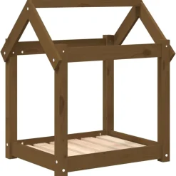 vidaXL Cama para perros madera maciza pino marrón miel 61x50x70 cm Marr&oacute;n miel