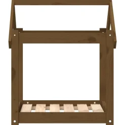 vidaXL Cama para perros madera maciza pino marrón miel 61x50x70 cm Marrón miel