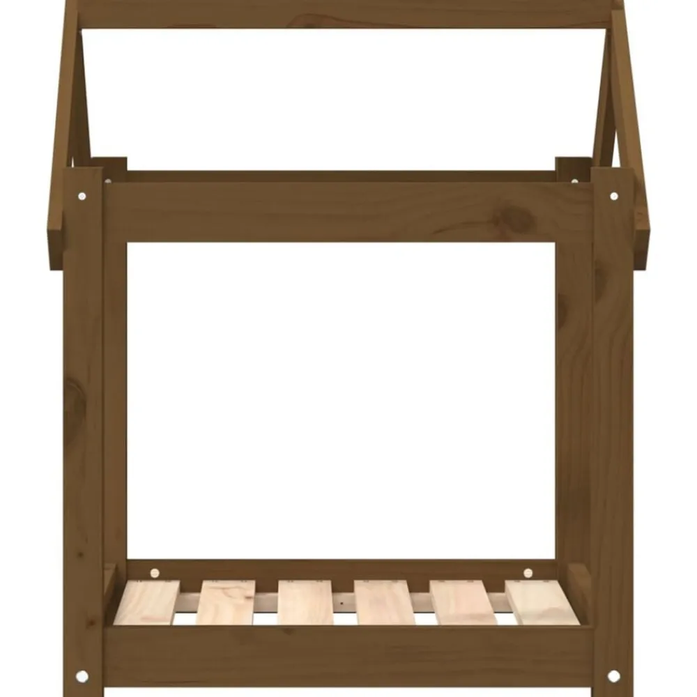 vidaXL Cama para perros madera maciza pino marrón miel 61x50x70 cm Marrón miel