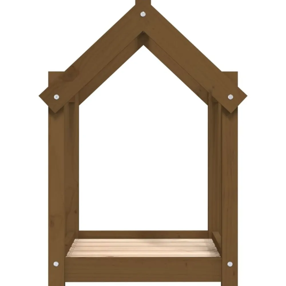 vidaXL Cama para perros madera maciza pino marrón miel 61x50x70 cm Marrón miel